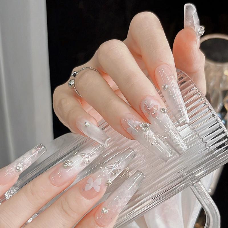 New Year Horse Fireworks Pattern Hollow Out Nail Art Stickers Colorful Nail Charm Template Stamp Manicure Decals Decoration