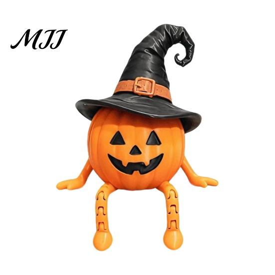 Halloween Ghost Pumpkin Figurines 3D Printed Decoration, Cute Figurine with Collectible Table Decor Movable Joints for Coffee Shelf Mantel Indoor