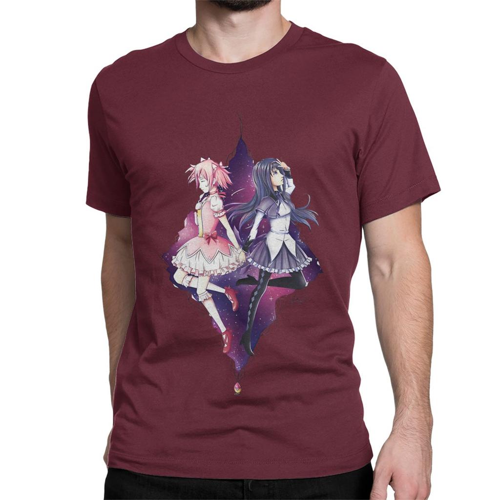 Madoka And Homura Puella Magi Madoka Magica Men Women's T Shirt Anime Humorous Tees T-Shirt 100% Cotton Printed Clothing