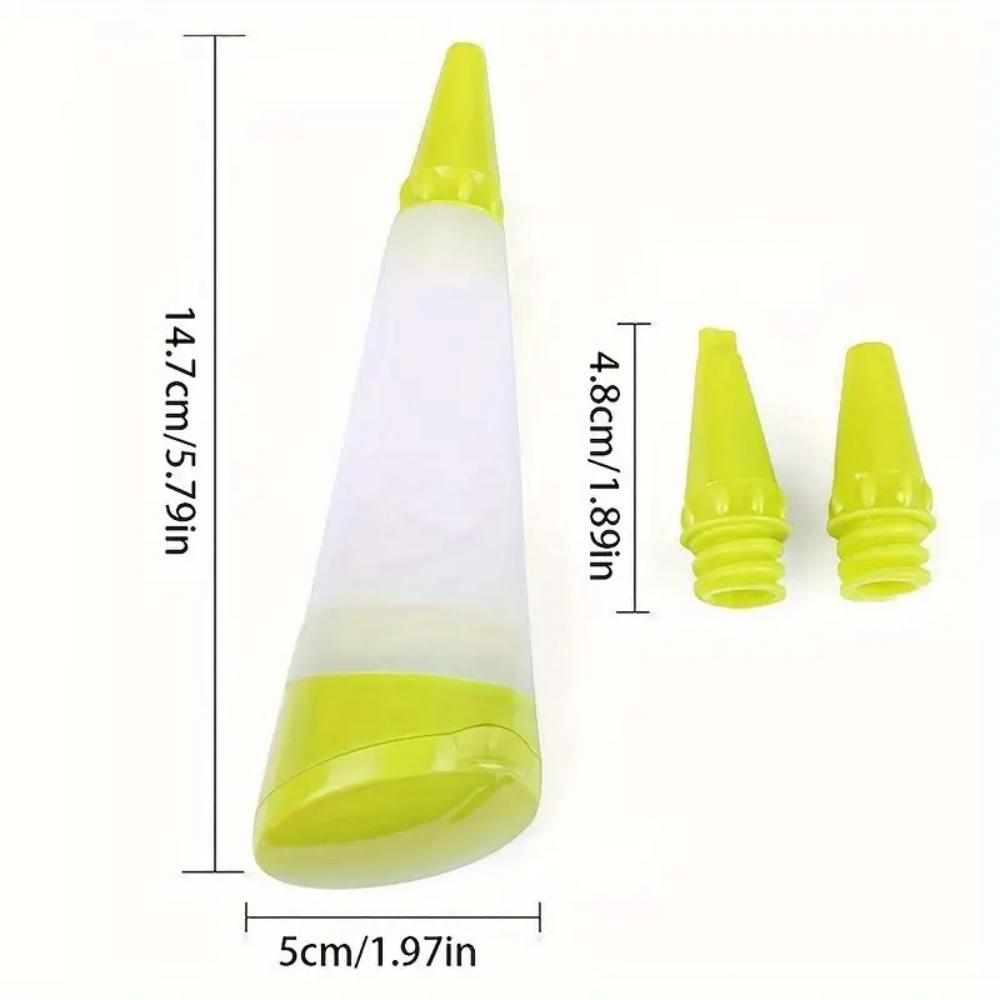 Reusable piping bag set, pastry decoration pen set, with 3 silicone tips, reusable cake decoration tools, random colors