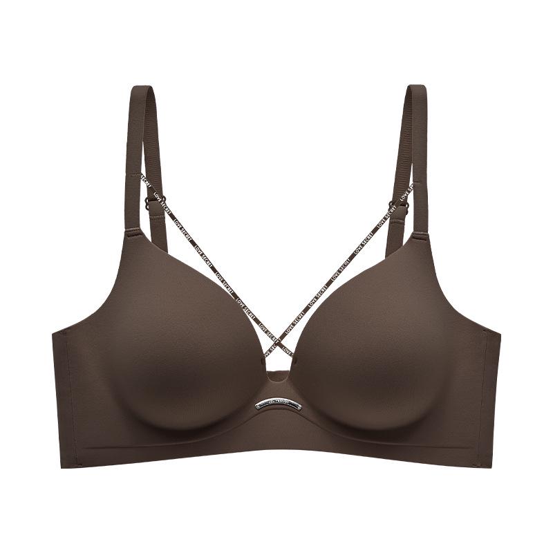 Leopard Print Wire-Free Push-Up Bra with Anti-Sagging Side Support
