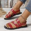 Luxury Women Sandals Flat Buckle Strap Open Toe Slippers Retro Summer Citywalk Beach Holiday Casual Sandal Shoes Sandalias Mujer