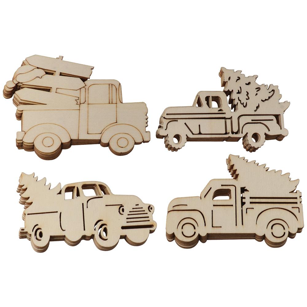 

Wood Wood Truck Cutout Truck Shape Wooden Unpainted Wooden Truck Cutout Unfinished Unfinished Wood Slices DIY Crafts