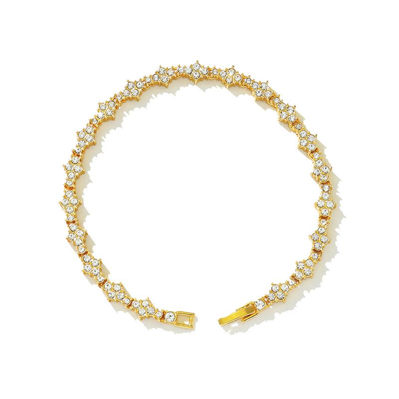 

Круглый Камень Звезда Кубический Цирконий Браслет Хип-Хоп Украшения Для Мужчин Блестящий Элегантный Модный Аксессуар Классический Подарок На День Рождения 18cm золотой