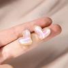 Earrings for Women Silver Needle Fresh Pink Resin Heart Earrings Niche Simple Stud Fashion Commuter Earrings for Women