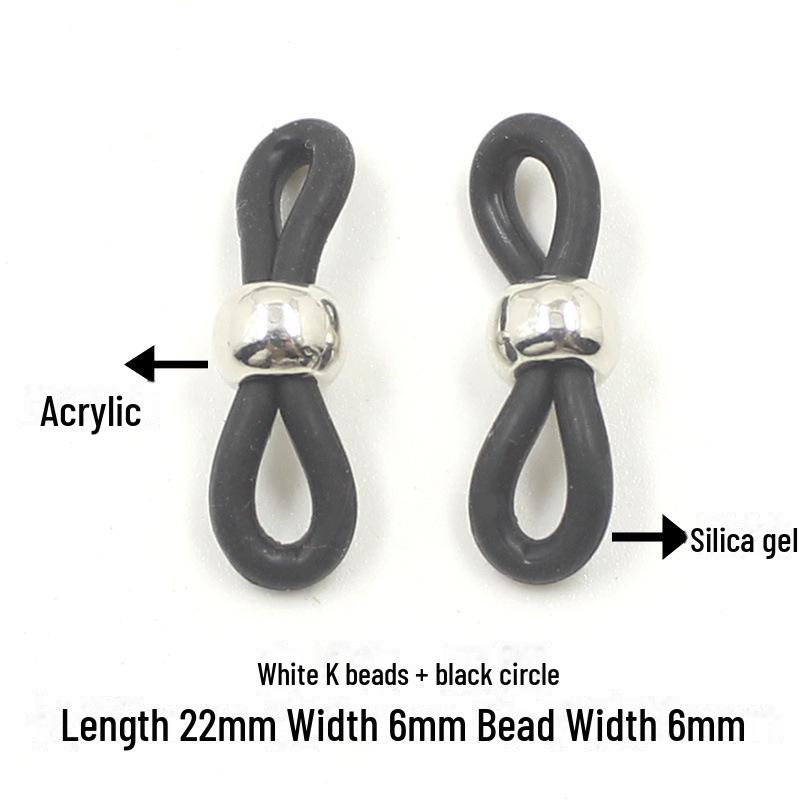 Frânghie de gât pentru ochelari din silicon antiderapant cu cataramă aurie/argintie