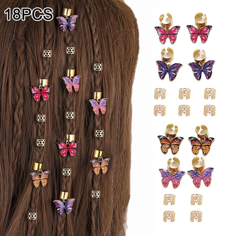 Dreadlock Haarringen Verstelbare Manchetten Clip Haarvlechten Vuile Vlechten Kralen Haarspeld Haaraccessoires Hoofddeksels Voor Vrouwen Meisjes