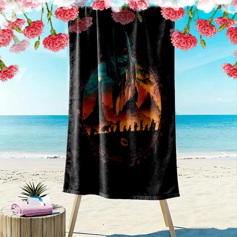 Middle-earth's Epic Saga beach towel Portable for travel Beach towel for vacation photos seaside Absorbent bath towel Outdoor pool towel Fashion