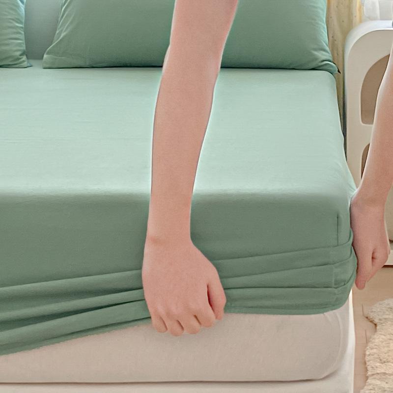 Pure Cotton Solid Color Single Product Fitted Sheet Bed Cover Dust Cover Bed Bag Protective Cover