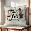 RRoute  Retro Cushion Cover Natural Linen Organic Fabric DoubleSided Printing Couch Pillow Covers Home Decor