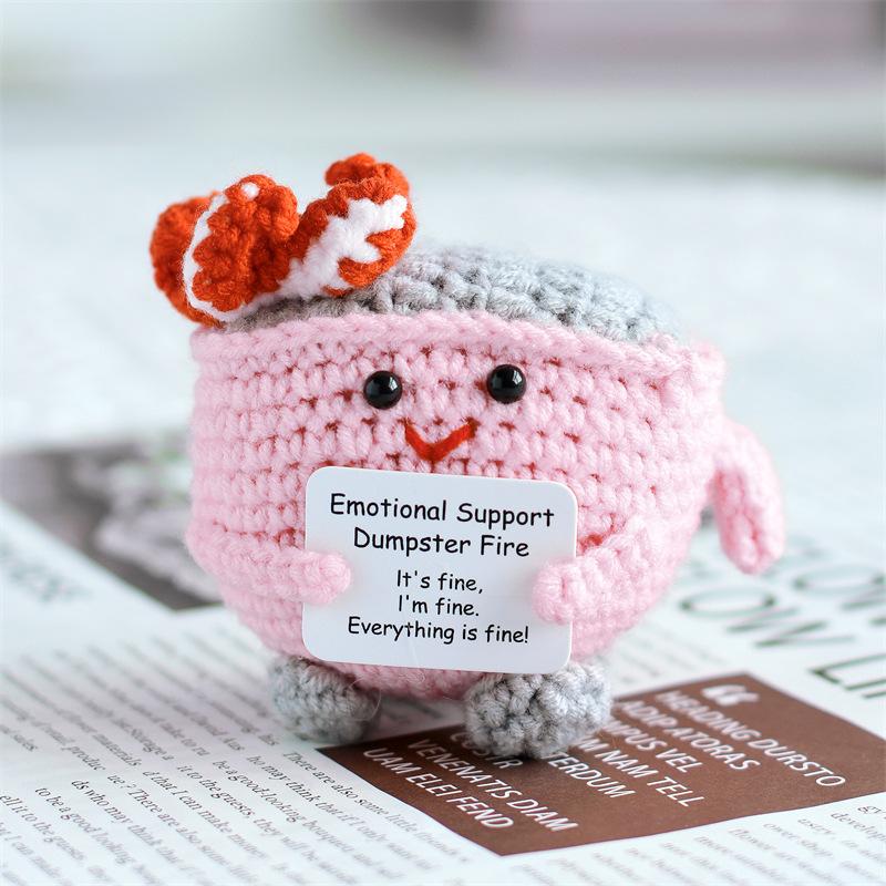 Positive Cute Potato Home Room Decor Mini Handmade Plush Ornament Knitting Wool Yarn Doll Birthday Gifts Room Decorations