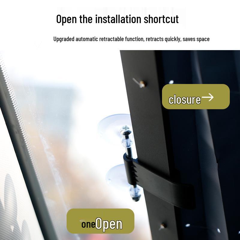 Automatic Retractable Car Sunshade Visor - Heat Insulation & Light Blocking Panel for Front Windshield.