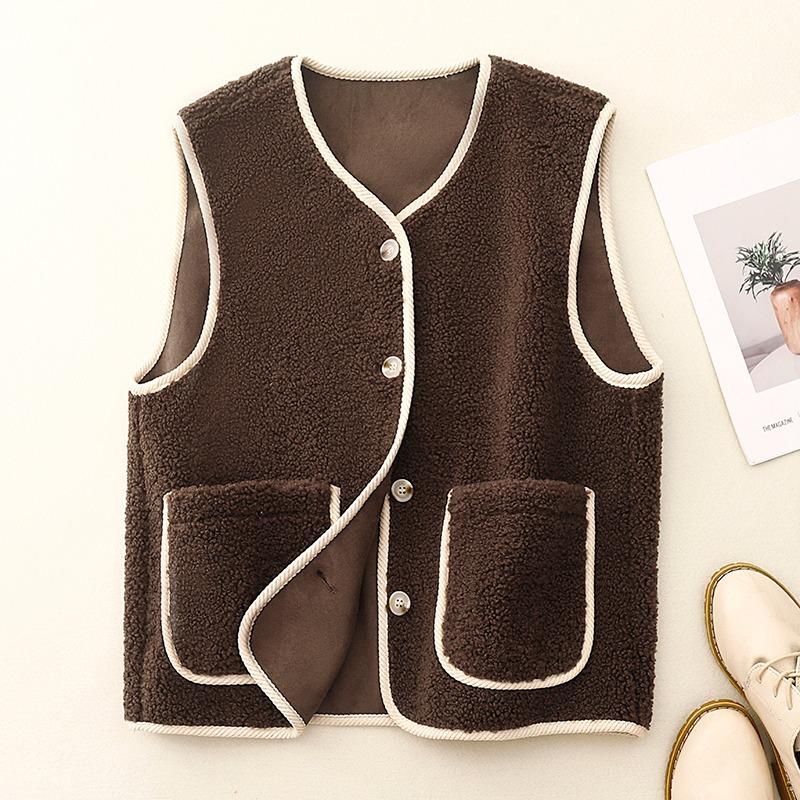 

Жилет Sense для женщин, контрастные цвета, простое ретро-стеганое зимнее новое темпераментное элегантное универсальное свободное пальто XXL