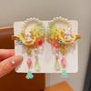 Mid-Autumn Hanfu Fairy Hair Clip - Women's & Children's Ancient Style Floral Tassel, Sweet Accessory for Girls