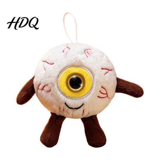 Creepy Room Accessory Halloween Eyeball Plush Keychain Funny Scary Eye Stuffed Toy Pendant Backpack Decoration for Backpack Spooky Mini Doll