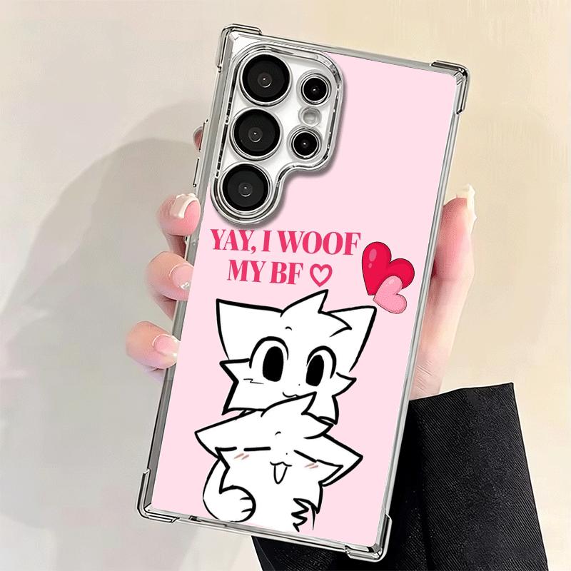 Cute B-Boykisser Catoon Plating Phone Case For Samsung Galaxy S24 S25 FE S26 Edge S23 Ultra S22 S21 Plus S20 Anti-Fall Airabag C