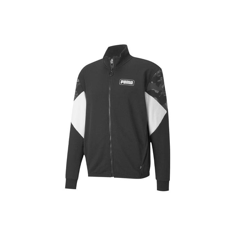 

Puma Rebel Camouflage Spliced ​​Colorblock Спортивная куртка Мужская куртка Черная 599050-01 L