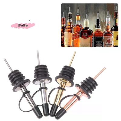 1pcs Stainless Steel Classic Bottle Pourers Wine Tapered Spout Liquor Pourers With Rubber Dust Caps Spouts For Pours Liquor