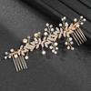 Pearls Rhinestones Hair Comb Bridal Hair Accessories Tiaras Leaf Hairpin For Bride Wedding Party Prom Event Hair Jewelry