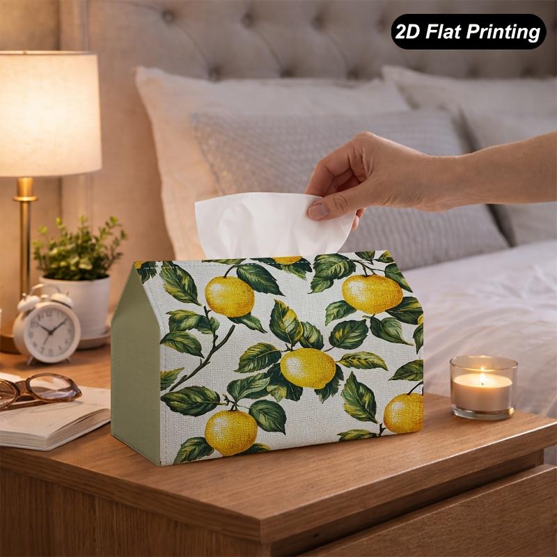 2D Flat 1pc Lemon Fruit Tree Branch Tissue Box, Napkin Storage Box, Suitable for Daily Use, Multifunctional, Very Suitable for Home, Napkin Storage, K