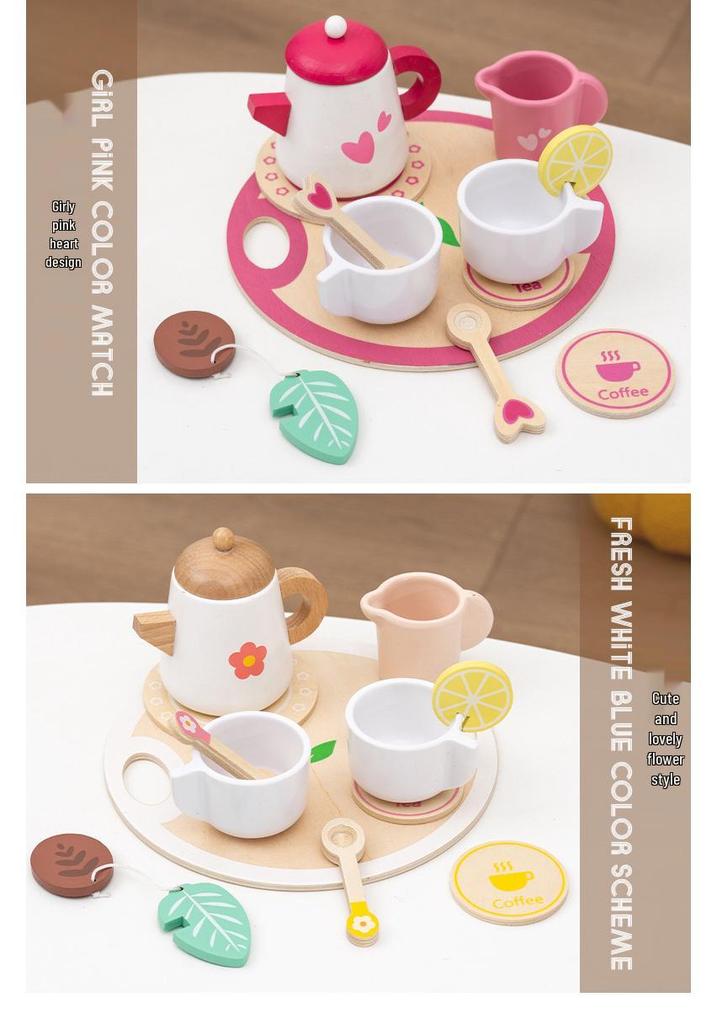 Wooden Afternoon Tea Set for Kids - Educational Role-Playing Toy