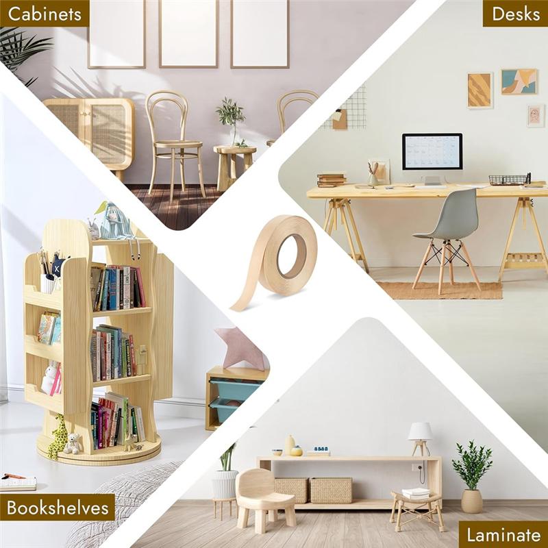 Gutes-Flexibles Kantenband für Holzfurnierrolle, 3/4 Zoll x 50 Fuß Birkenkantenanleimer, vorgeklebt für DIY- und Profiprojekte