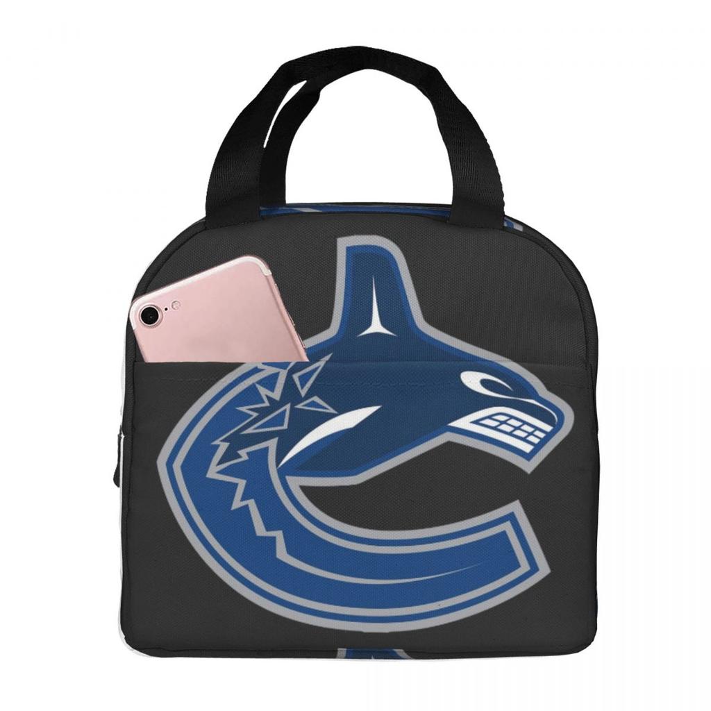 Eel Hockey Vancouver Canucks Merch Insulated Lunch Bag for Women Cooler Thermal Food Box Tote Leakproof Lunch Boxes Container
