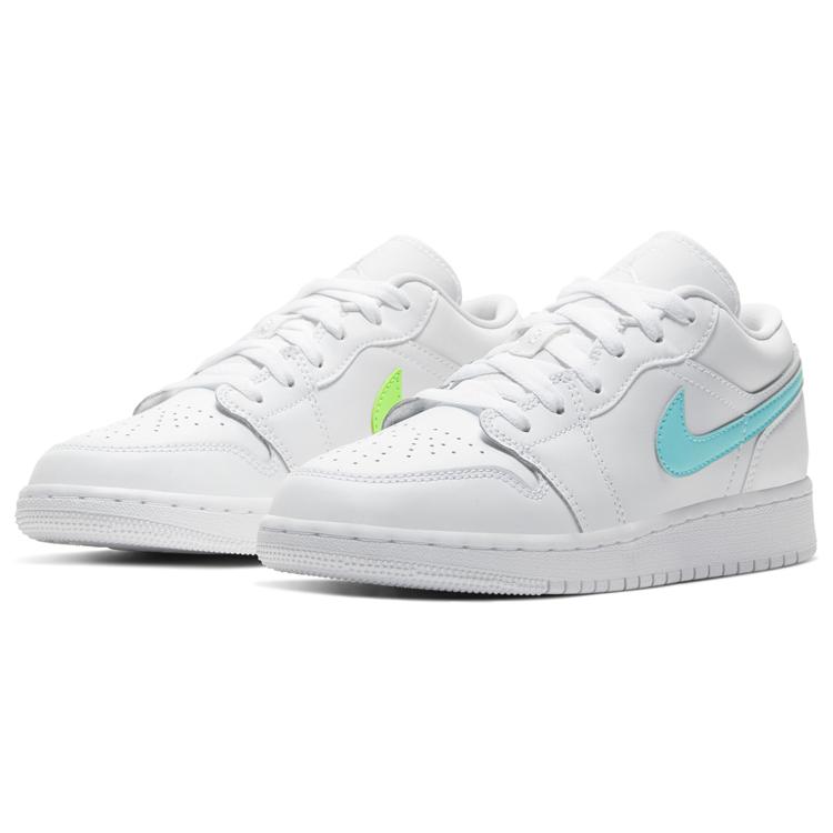 New Jordan 1 Low White Neon GS CW7035-100