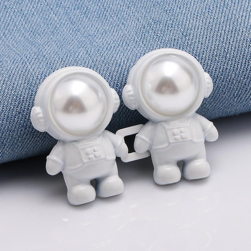 1 Paar verstellbare Taillenschnallen Astronaut Raumfahrer Metall Taillenstraffer Druckknopf für Hosen Jeans Hosen Röcke Versteller