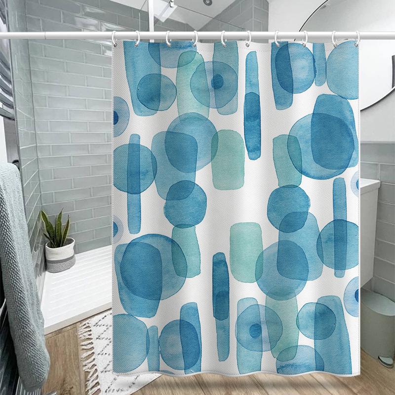Bathroom Thickened Waterproof Curtain Mildew Proof Shower Curtain Shower Partition Curtain Shower Curtain Bathroom Curtain Free Perforation