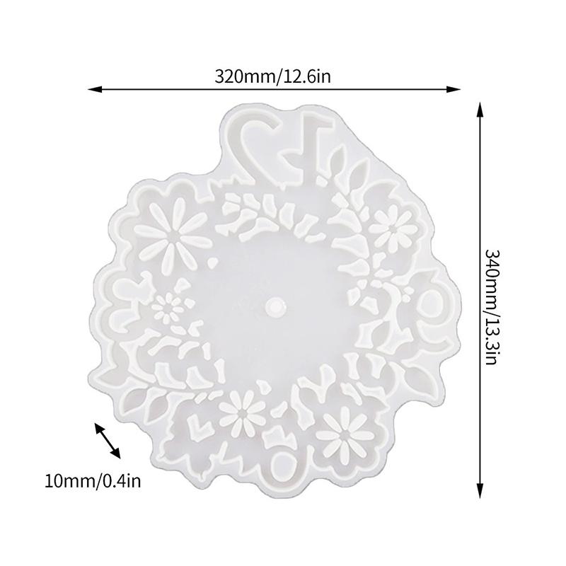 WTEMPO Large Clock Resin Mold Silicone DIY Wall Hanging Decorative Flower Clock Silicone Mold for Arabic Numerals Clock Making Home Decoration Crafts
