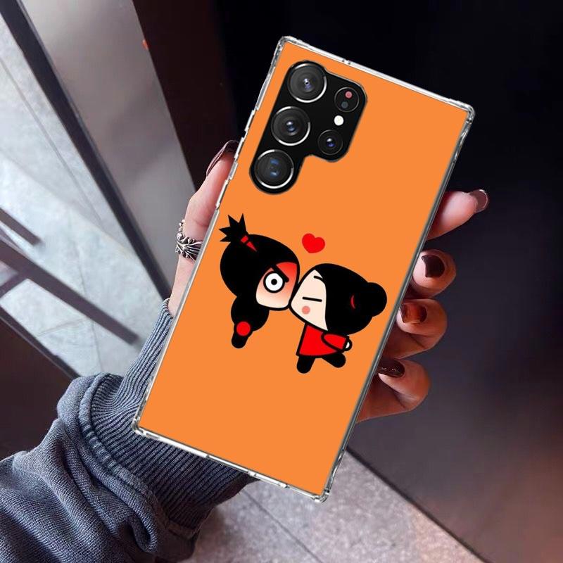 

Cute Cartoon Pucca Garu Phone Case For Samsung Galaxy S23 S24 S25 Edge S26 Ultra S22 + S21 Plus S20 FE Cover Silicone Print Shel Samsung S25 Edge