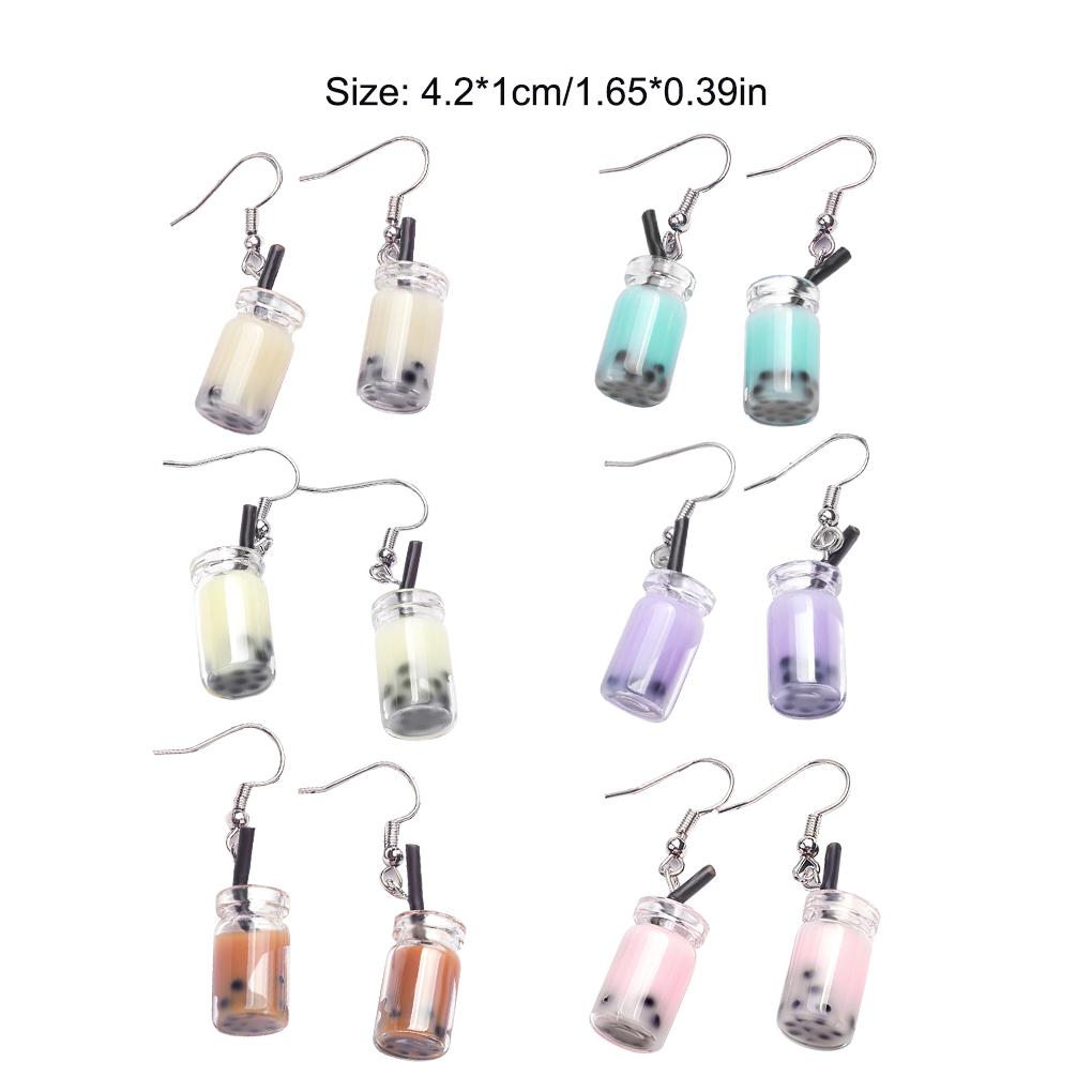 1 Pair Accessory Hanging Gifts Dangle Ear Pendants Milk Fashion Favors Party Funny Girl Tea Earrings Drops Food for Women