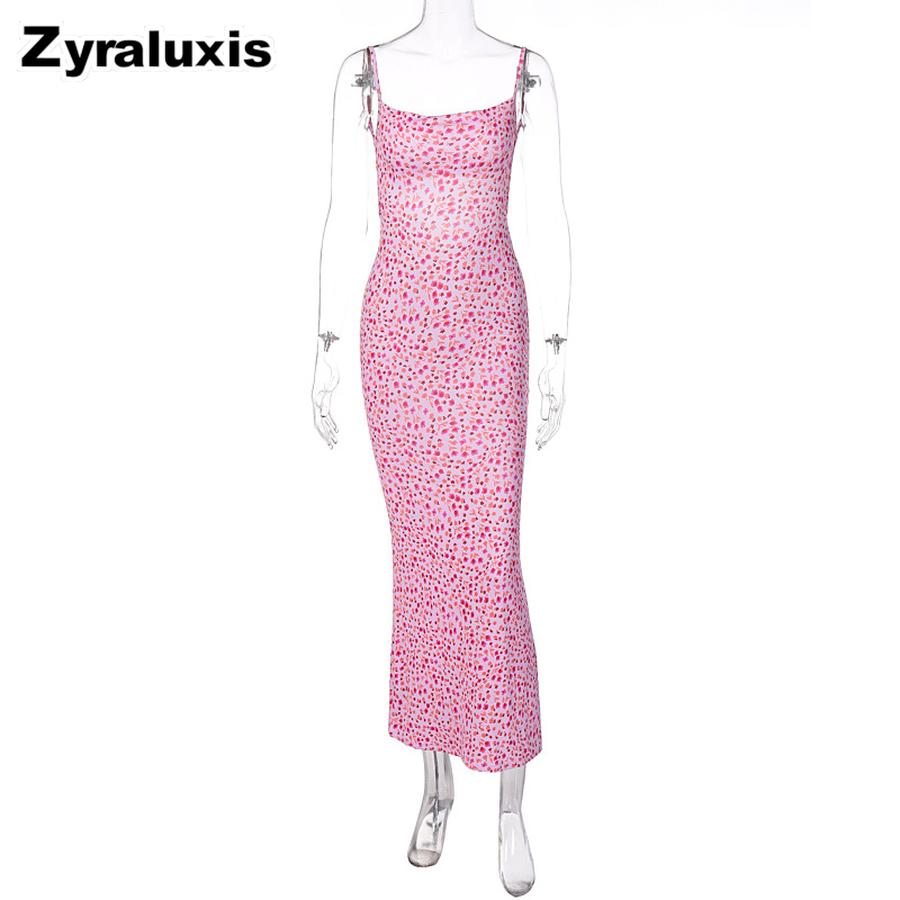 Summer Ins Style Women s New Sexy Slim Fit Backless Strappy Floral Dress for Women XS розовый