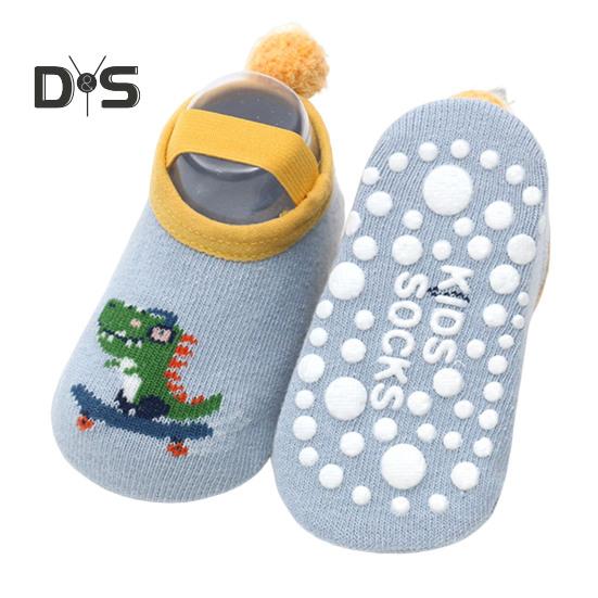 

1 пара носков на шнуровке, нескользящие, мягкие, очаровательные, не падающие, повседневные хлопковые носки-поло для маленьких детей на осень M синий