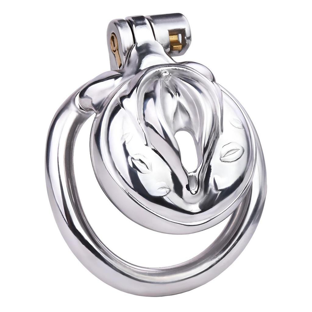 Men's Short Metal Urethral Chastity Lock Penis Cage Sex Toys BDSM Stainless Steel