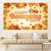 Happy Thanksgiving Banner - Vibrant Autumn themed background with pumpkins leaves and acorns