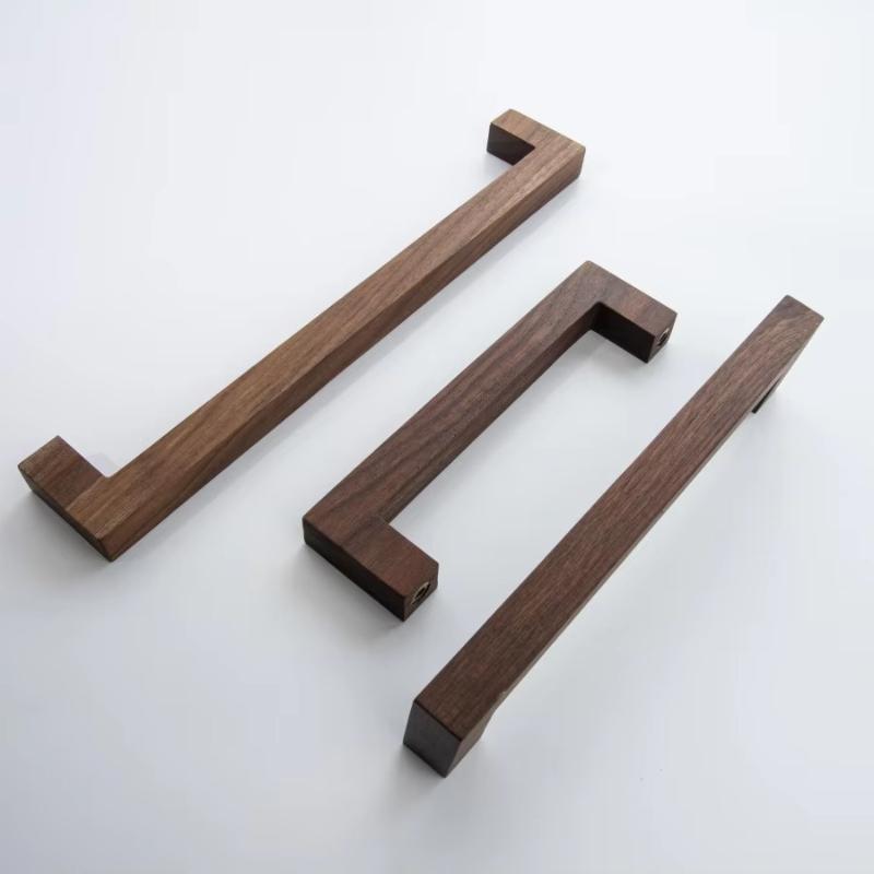 Maniglia Quadrata in Noce per Armadio Minimalismo Nordico Maniglie in Legno Massello per Armadio e Cassetti Maniglie per Mobili da Cucina
