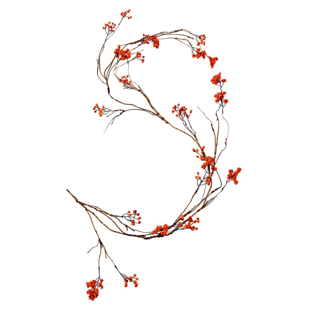 Artificial Red and Twig Stems for Fall Thanksgiving Home Decor Arrangements