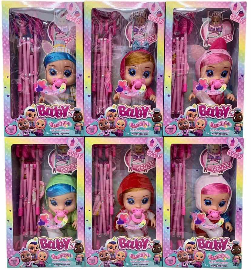 

Трансграничная Плачущая Кукла Тележка для Кукол Плакса Игрушка С Поясом Для Волос Концерт Пьющая Вода Слезы Игрушка разноцветный