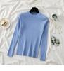 Autumn Neck Fit Round Slim Base Knitted Sweaters Women Winter New Fashion Long Sleeve Pullovers Sweater Woman Elegant Solid Casual Lady Jumpers 25477