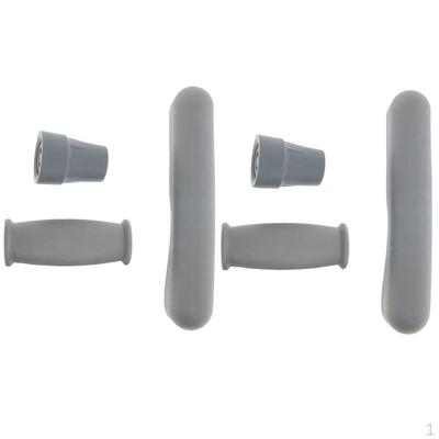 2 Sets mit Ersatz für Krücken-Zubehör-Set Polster, Rutschfeste Gummi-Unterarmpolster, Griffe