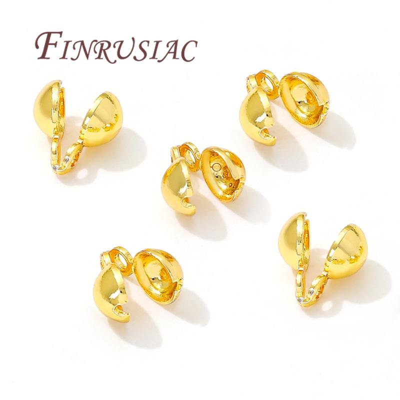 Crimp Beads For Jewelry 18K Gold Plated Crimp Bead Cover Findings DIY Jewelry Making Supplies Bracelets Accessories