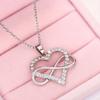 Chic Women Heart Pendant Necklace Silver Color Elegant Infinity Finger Eight Shape Necklace Wedding Party Trendy Jewelry