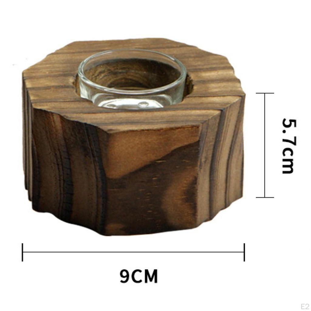 Holz Leuchter Teelicht Kerzenhalter Schreibtisch Kamin Geschenk Nordic Pastoralen Achteckigen