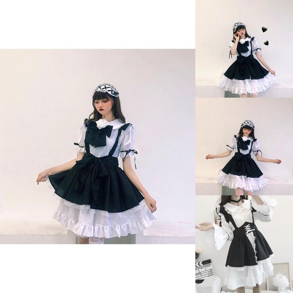 Beautiful Gothic Lolita Dress With Apron And Headdress Perfect For Cosplay Events