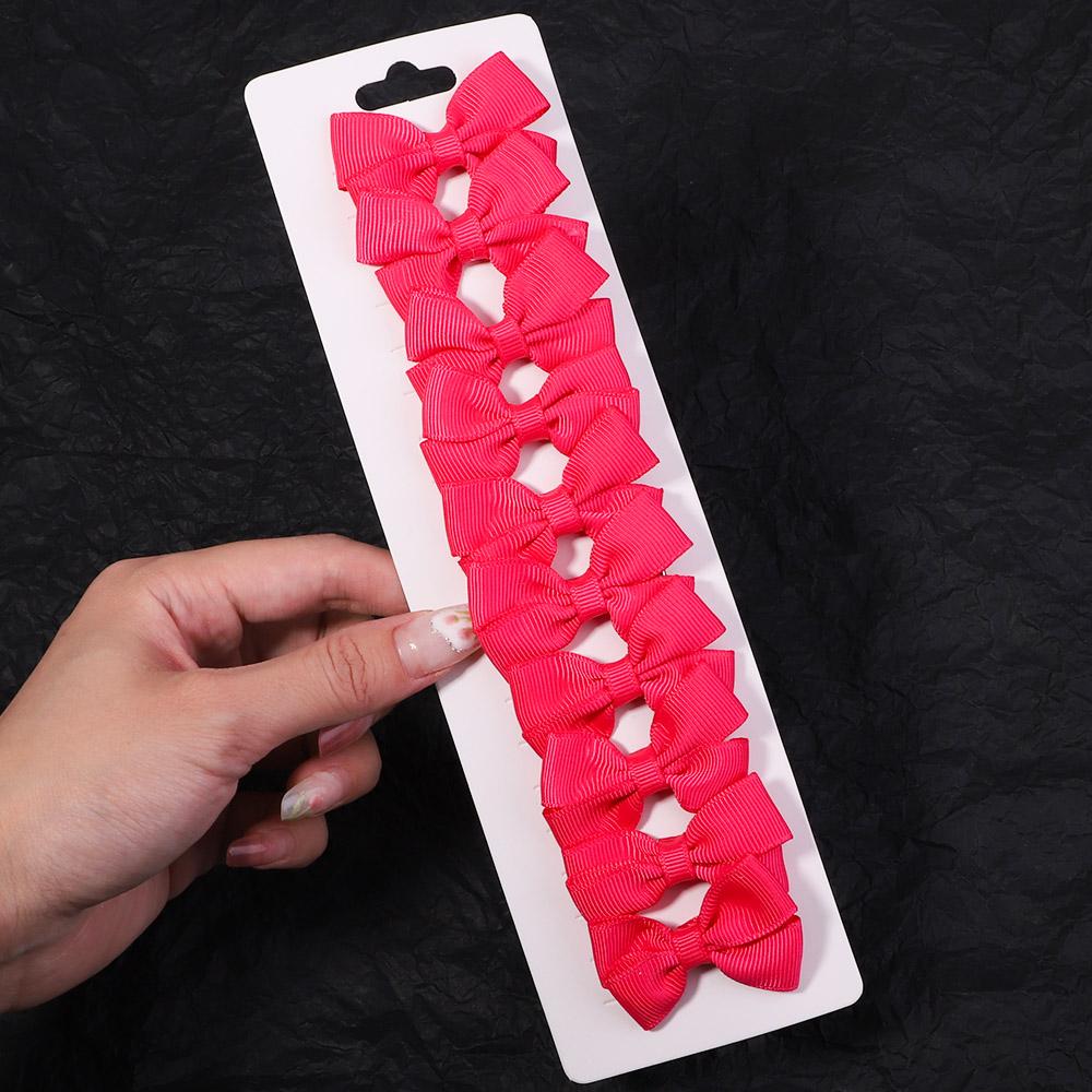 10Pcs/lot 1.9'' Mini Solid Bows Hair Clips For Cute Girls Boutique Bowknot Hairpin Barrettes Headwear Hair Accessories