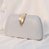 New Dinner Bag Metal Leaf Box Bag Small Square Bag Banquet Dress Clutch Bag Small Handbag Women