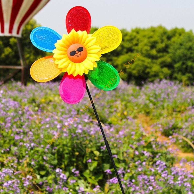 55KF 4Pcs Outdoor Reflective Yard Garden Wind Spinner Outdoor Wind Spinner Lawn Yard Garden Decoration Birthday