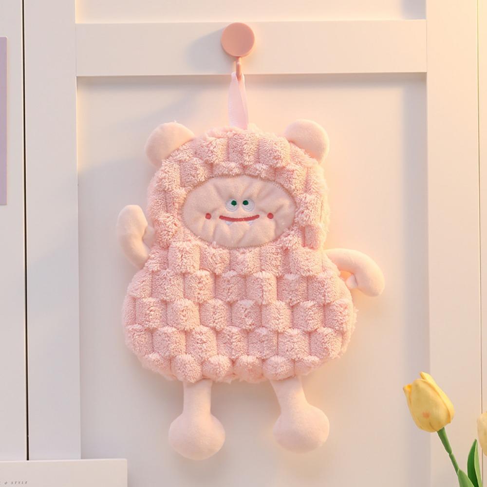 

Мягкое кухонное полотенце, висящая коралловая велюровая тряпка, мультяшное полотенце для рук в виде ягненка для детей розовый